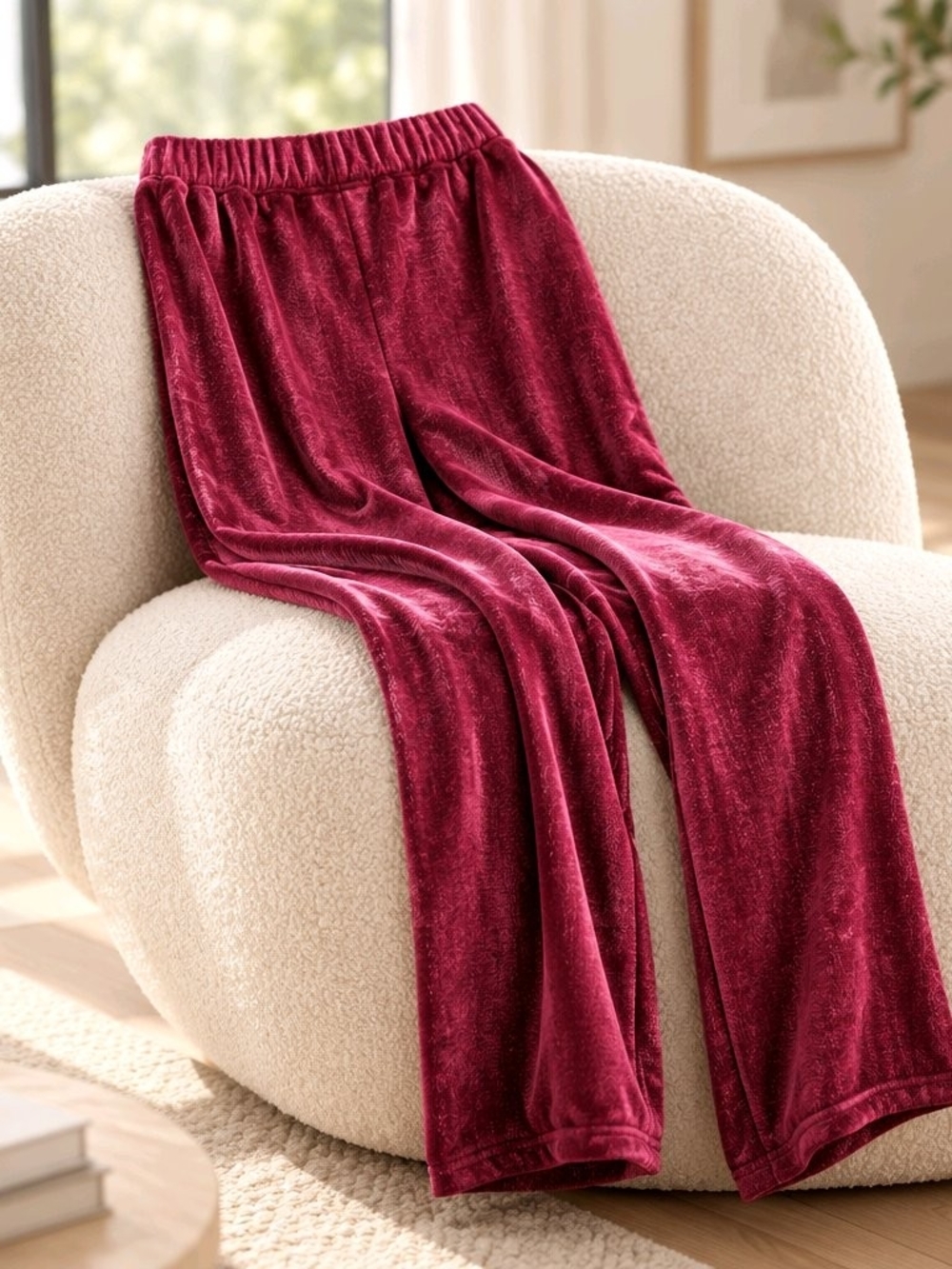 Velvet Lounge Pajama Pants - Wine